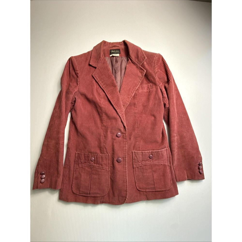 VTG Hunter's Glen Women's Maroon Blazer Button Corduroy Classic Career Size 12